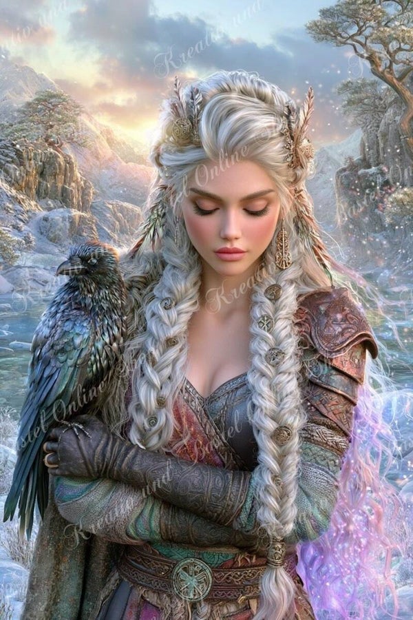 💎 Diamond Painting „Die Hüterin des Winterraben“ by Maggi