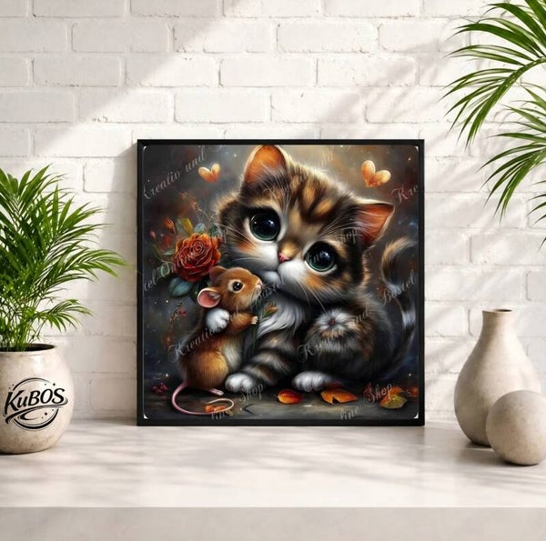 💎 Diamond Painting „Freundschaft auf Samtpfoten“ by illumaris KI_Art