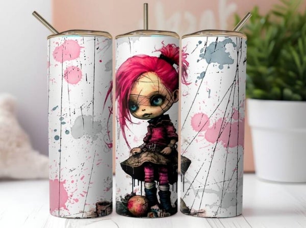 Thermobecher mit Steckdeckel "Halloween Voodoo Doll"