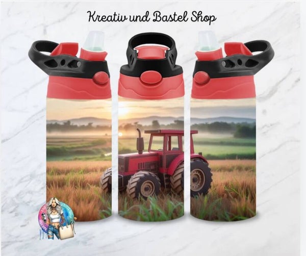 Kinder-Thermobecher "Traktor rot "