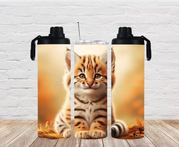 Thermobecher mit 2 Schraubverschlüssen "niedlicher Tiger "