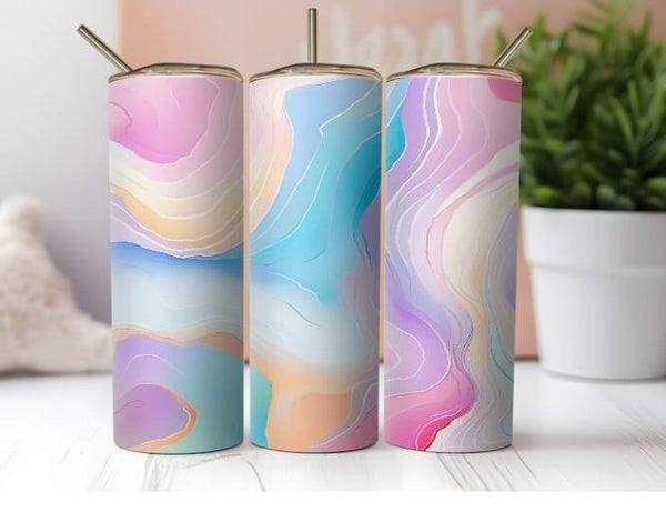 Thermobecher mit Steckdeckel "Farbspiel"