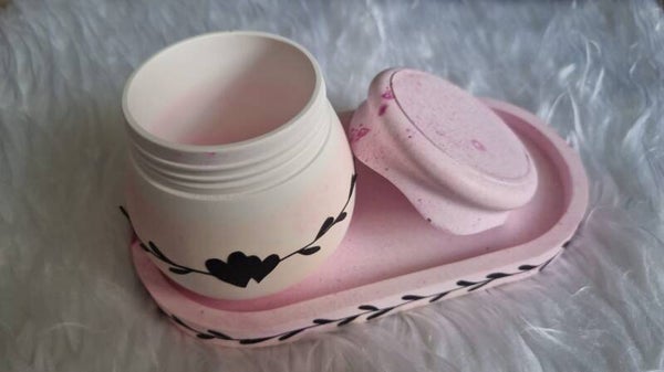 Deko Teller mit Dose mit Deckel zum zuschrauben