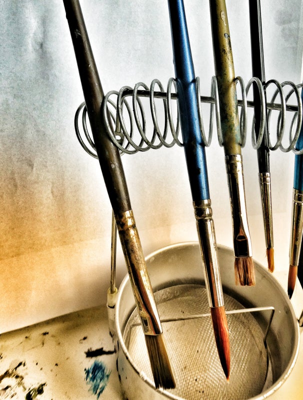 Brushes hung to dry