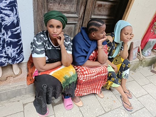 Three women sitting