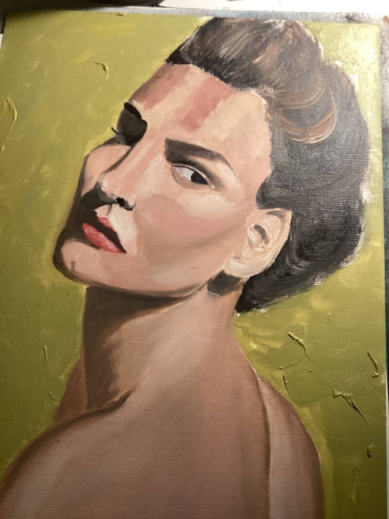 An old painting of  white woman by Annalisa Mongio