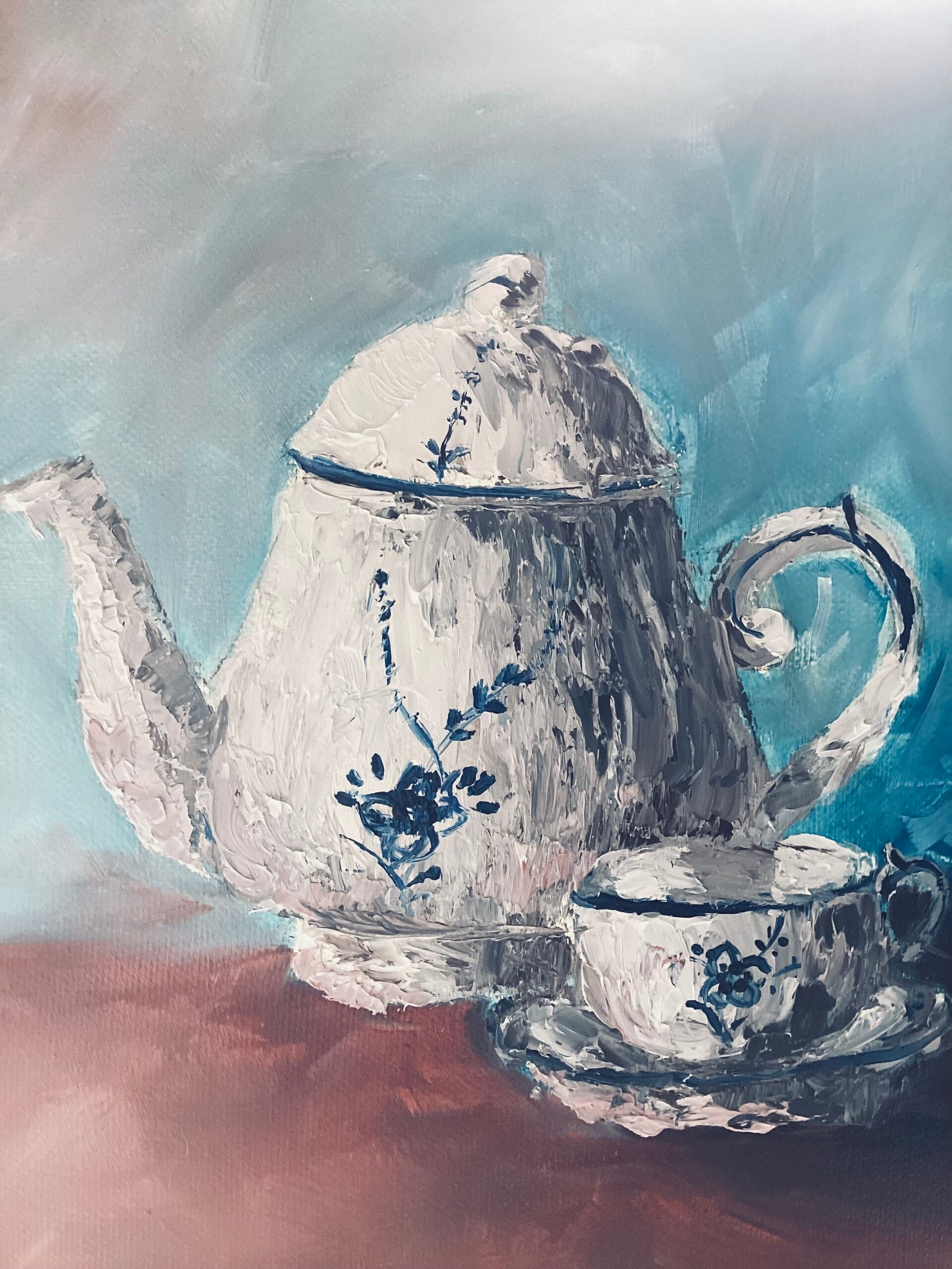 A painting of a teapot by Annalisa Mongio