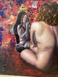 Reflections of self . Oil on canvas by Annalisa Mongio