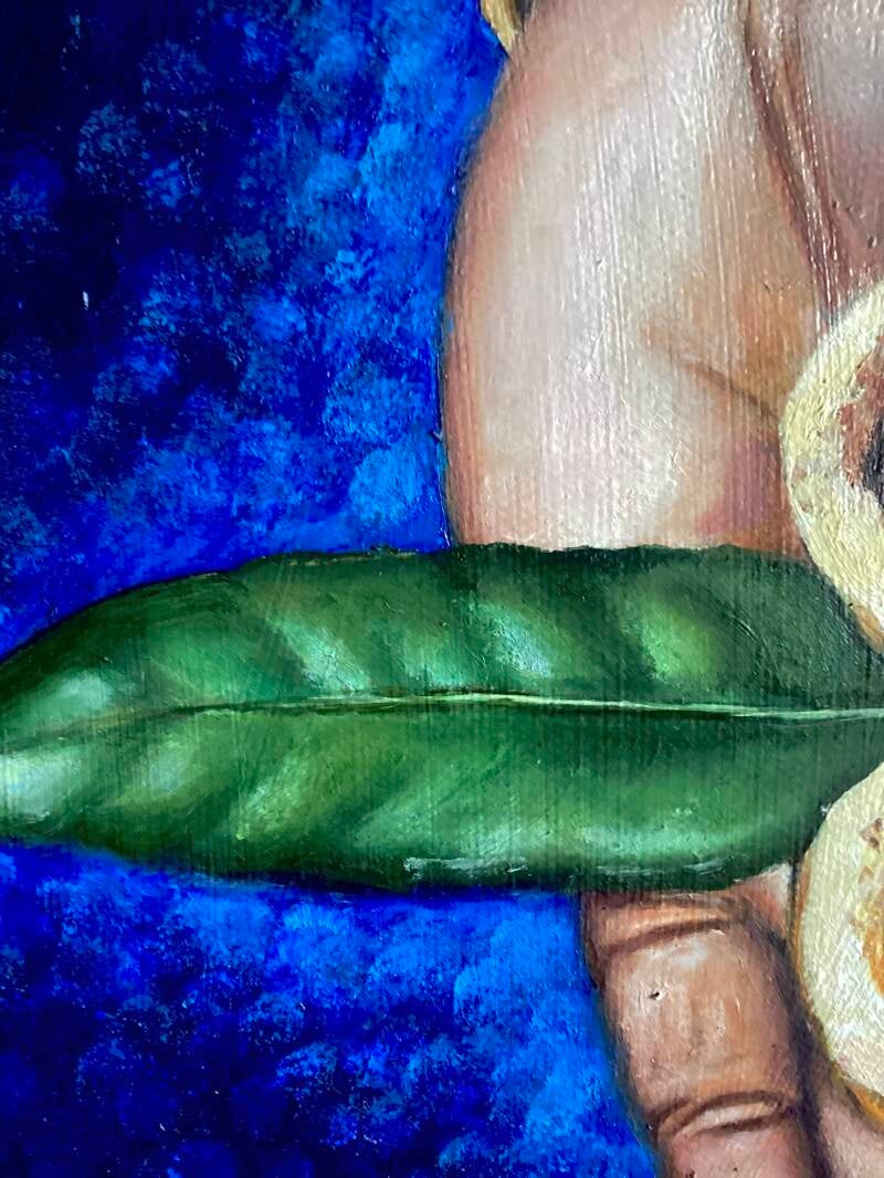 Here is anutmeg.painting by Annalisa Mongio