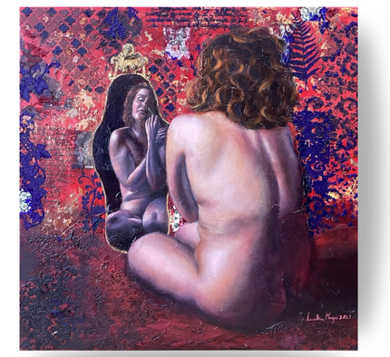 Reflections of self . Oil on canvas by Annalisa Mongio