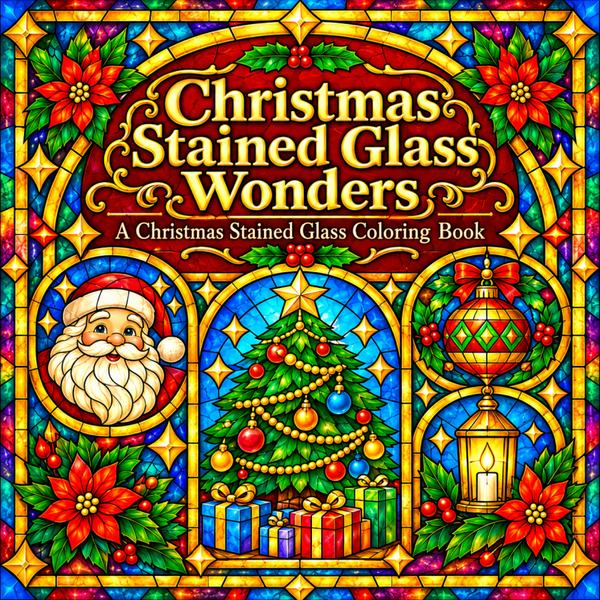 Christmas Stained Glass Wonders – 50 kerstkleurplaten in glas-in-loodstijl PDF DOWNLOAD
