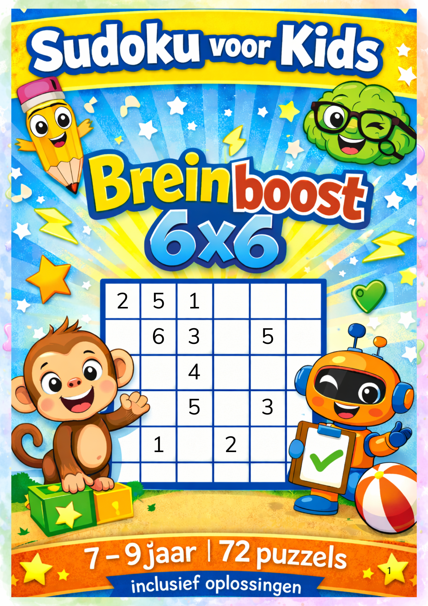 Sudoku Breinboost  6x6 - puzzelboek voor kinderen (7–9 jaar) PDF