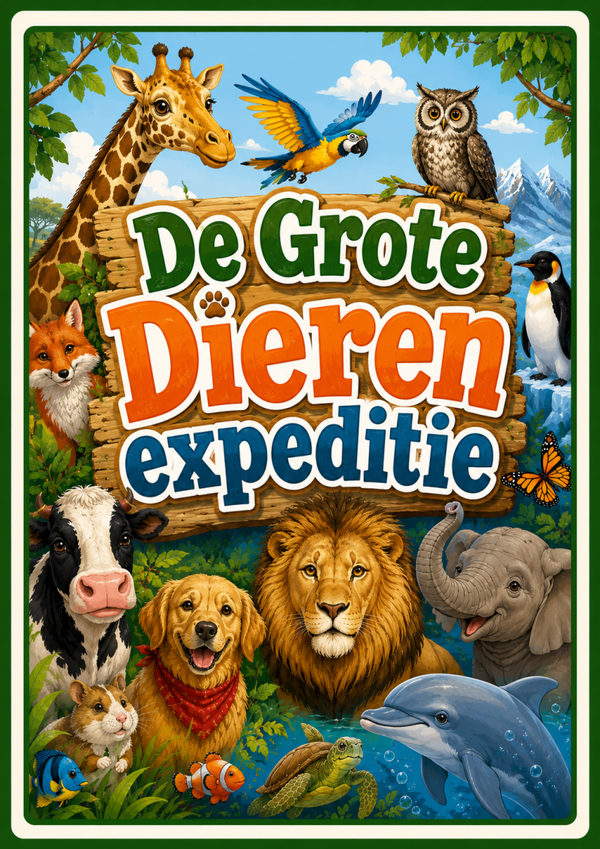 De Grote Dieren Expeditie - Woordzoekers voor Kinderen (7 - 10 Jaar) - Compleet Pakket