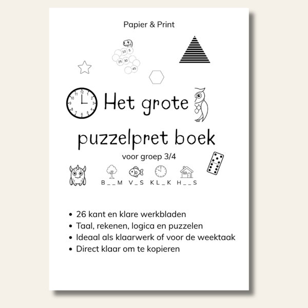 Het Grote Puzzelpretboek – Groep 3/4