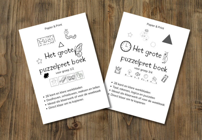 Digitale puzzelpakketten voor groep 1/2 en groep 3/4