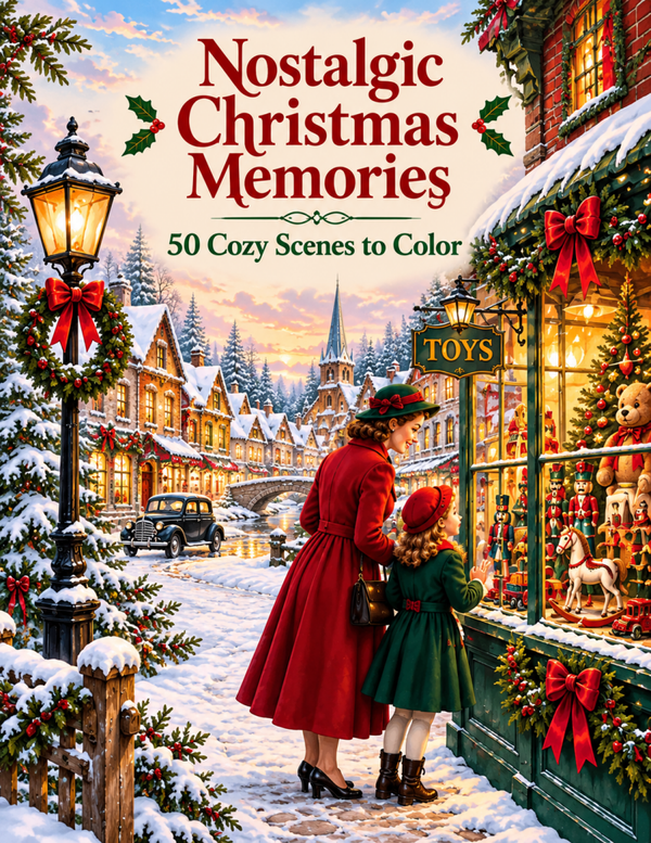 Nostalgic Christmas Memories – 50 nostalgische kerstkleurplaten PDF DOWNLOAD