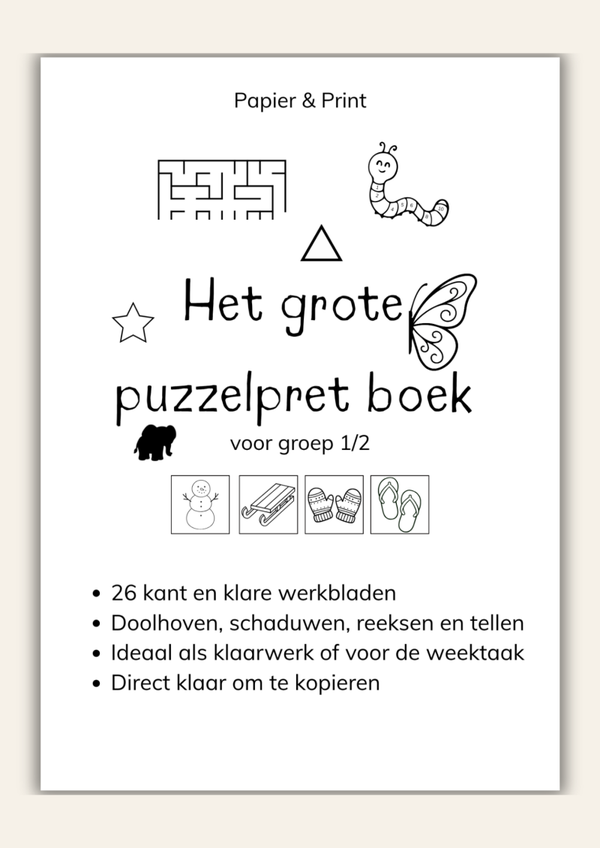 Het Grote Puzzelpretboek – Groep 1/2