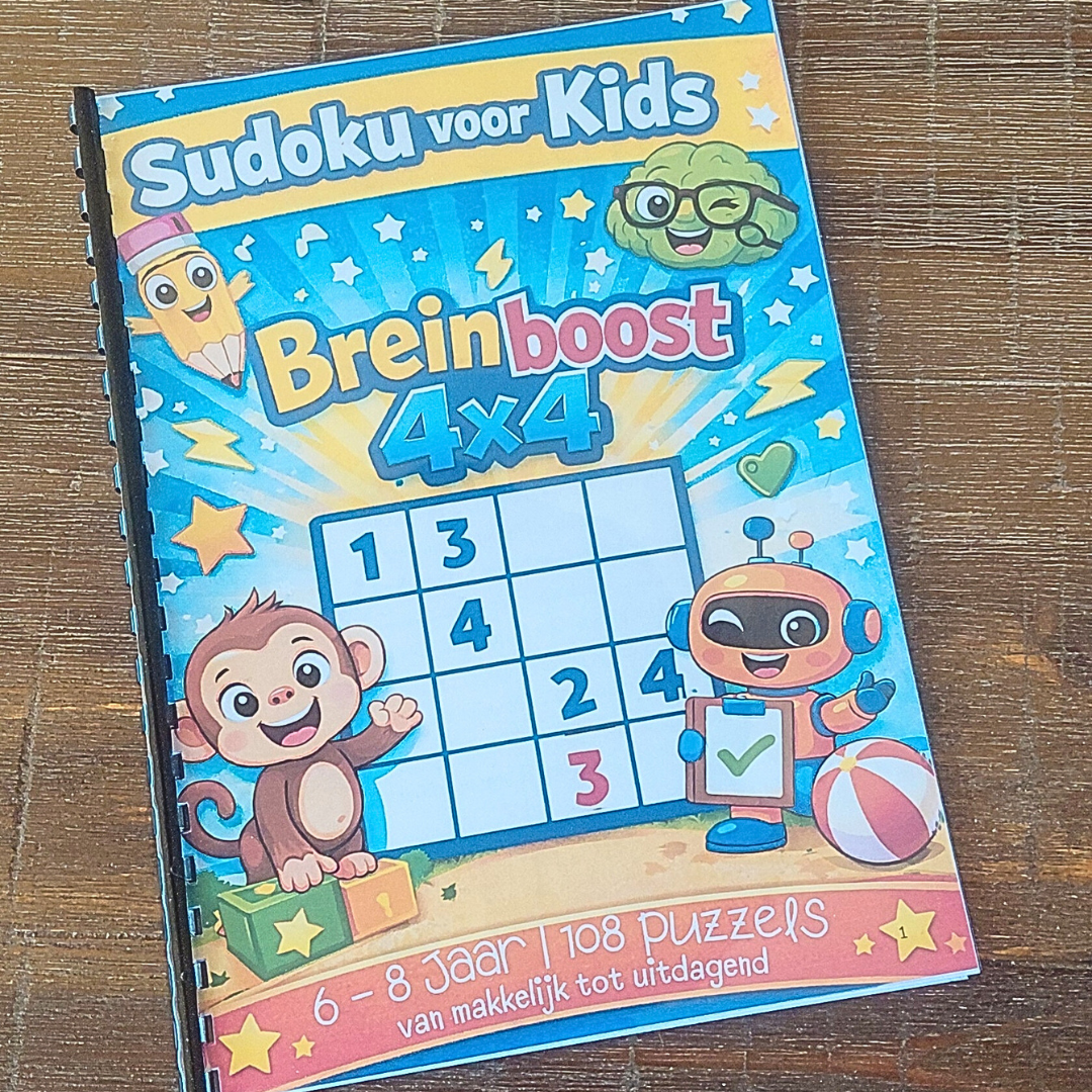 Sudoku voor Kids – Breinboost 4x4 Compleet Pakket (6–8 jaar)