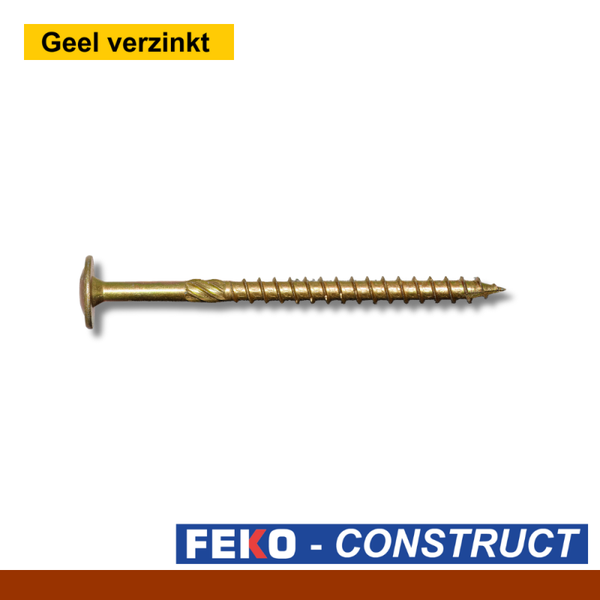 FEKO HOUTCONSTRUCTIESCHROEF FLENSKOP GEEL VERZINKT