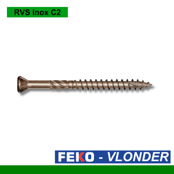 FEKO VLONDERSCHROEF RVS MET VERZONKEN KOP