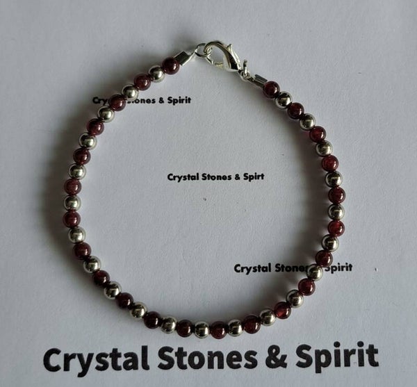 Armband "Granaat" zilverkleurig