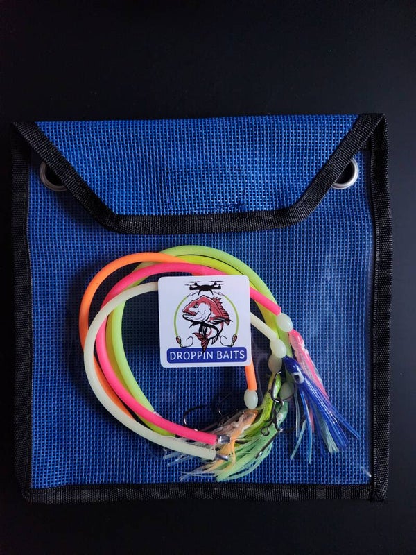 5 PACK ASSORTED COLOUR OCTOPUS TRACE & LURE BAG
