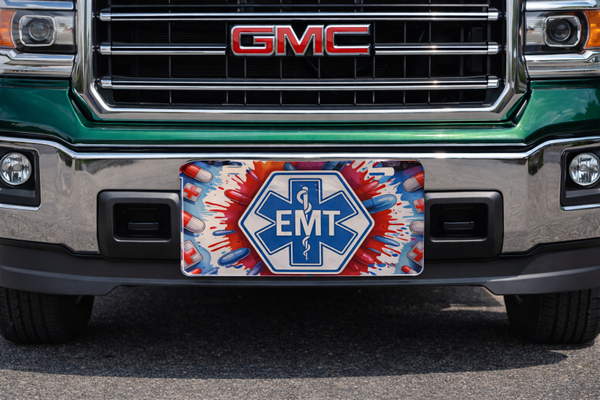 EMT License Plate – First Responder Design (6" x 12")