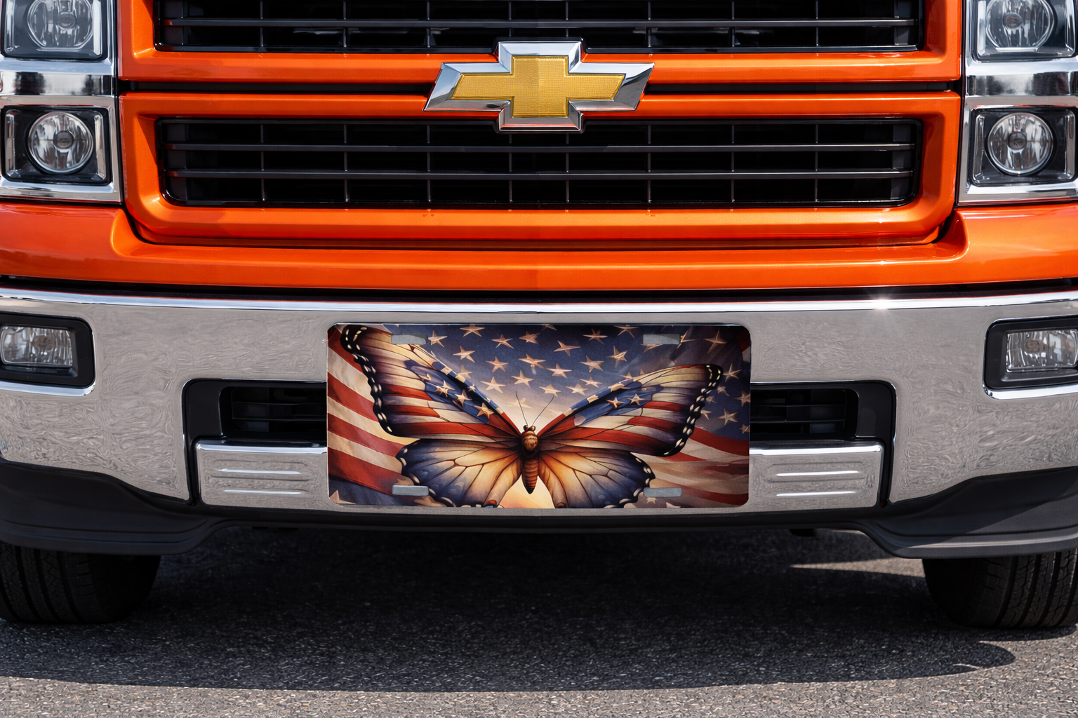 Butterfly Patriotic License Plate - Nature Design (6"x12")