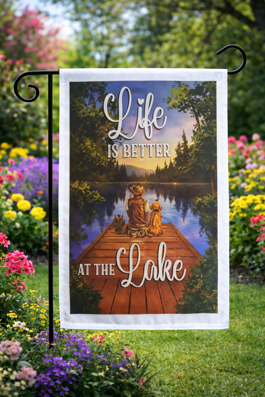 Life Is Better at the Lake Garden Flag – Lake House Decor – Summer Outdoor Flag – Welcome Yard Flag – 11.8x17.7