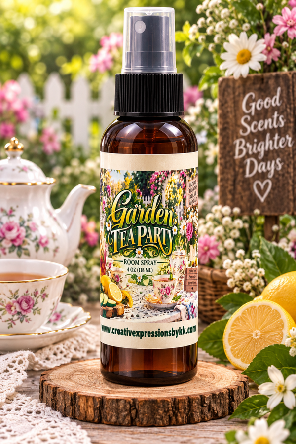 Garden Tea Party  Room Spray 4 oz –  Cucumber, Dandelion, and Lemon Tea