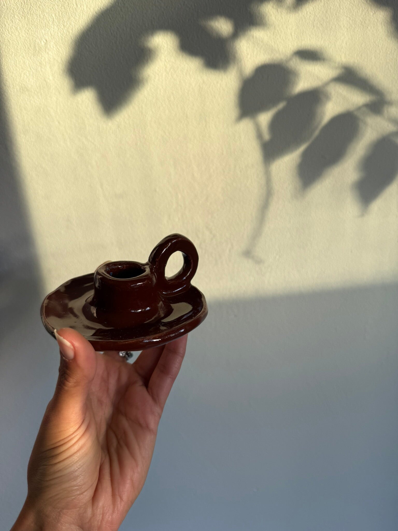 Kandelaar met Oor | Espresso Bruin