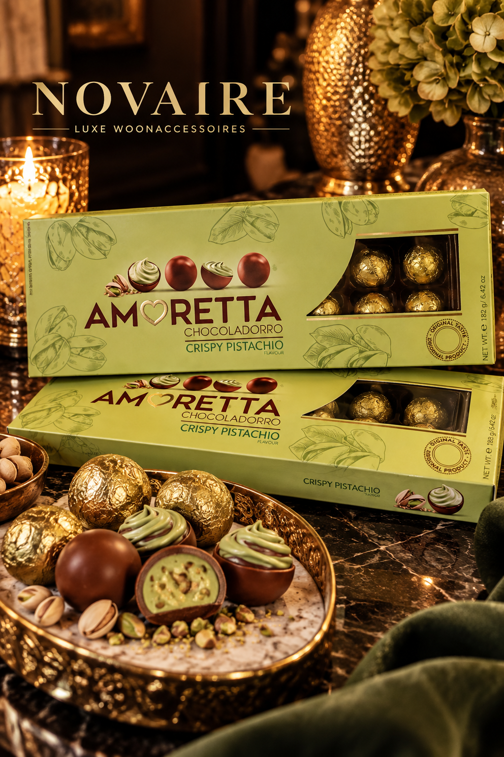 Amoretta Crispy Pistachio – Chocoladetruffels