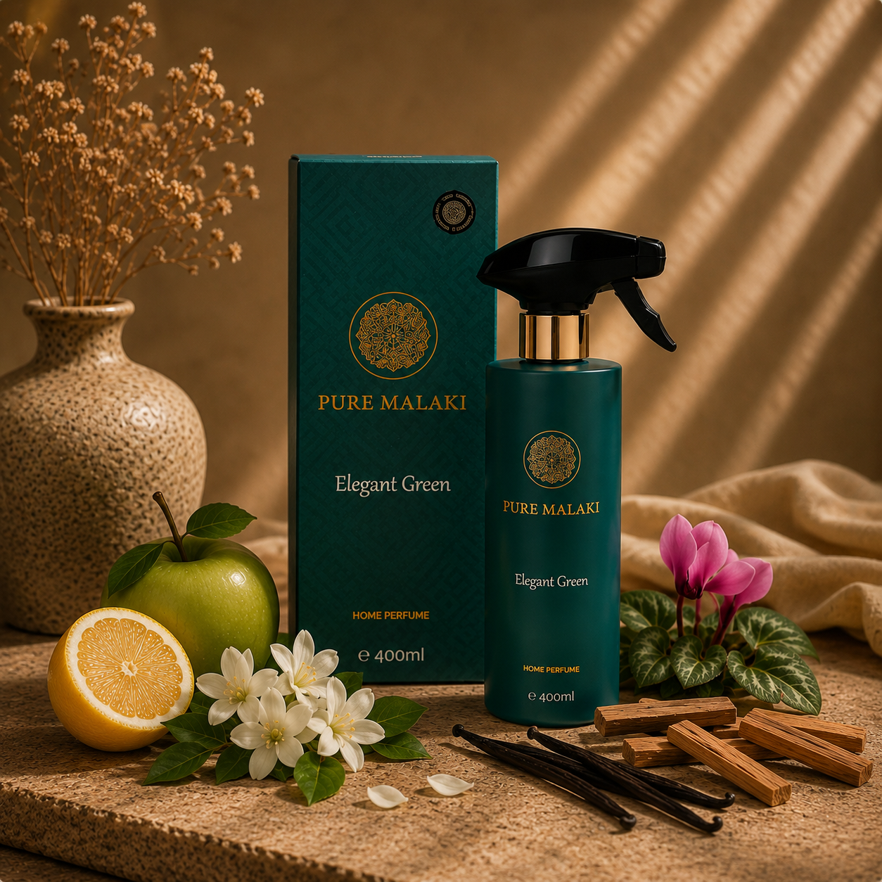 PURE MALAKI - Elegant Green Home Perfume 400ML