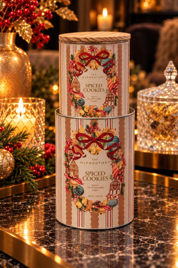The Olphactory Spiced Cookies – Luxe Geurkaars in Kerstblik