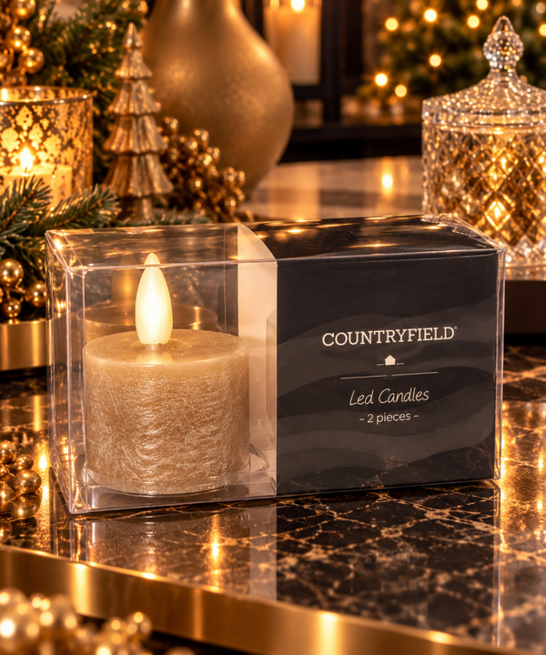Countryfield Luxe LED Kaarsen Champagne – Set van 2