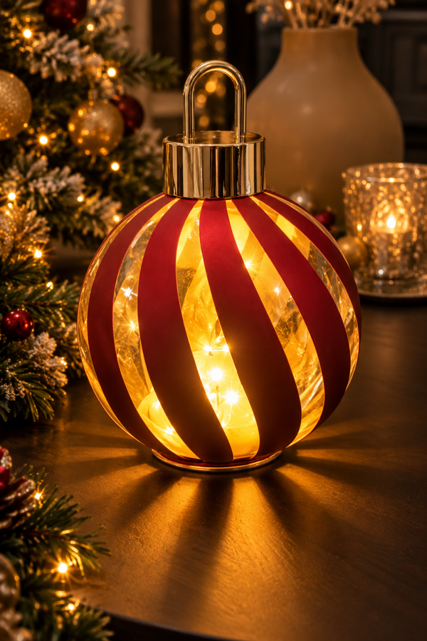 Christmas Glow – Luxe LED Kerstbal Rood & Goud