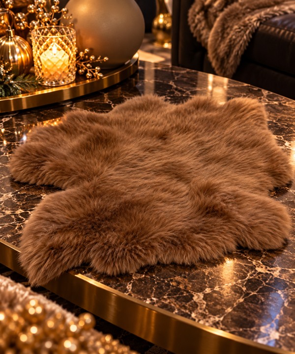 Luxe Konijnenbontje – Echt Konijnenbont – Warm Bruin