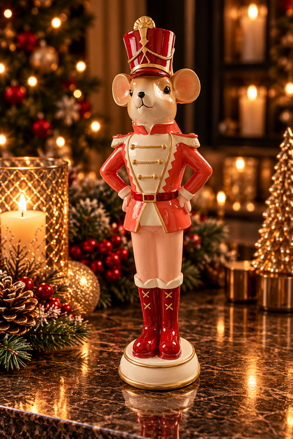 Royal Christmas Mouse – Luxe Notenkraker Muis | Roze, Rood & Goud