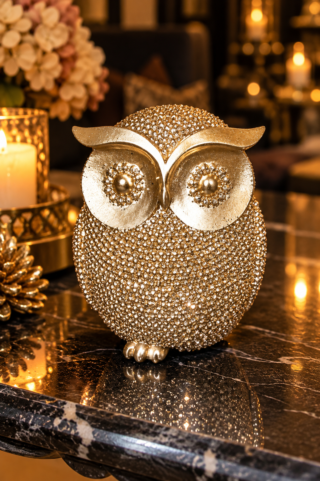 Golden Owl – Luxe Decoratiebeeld