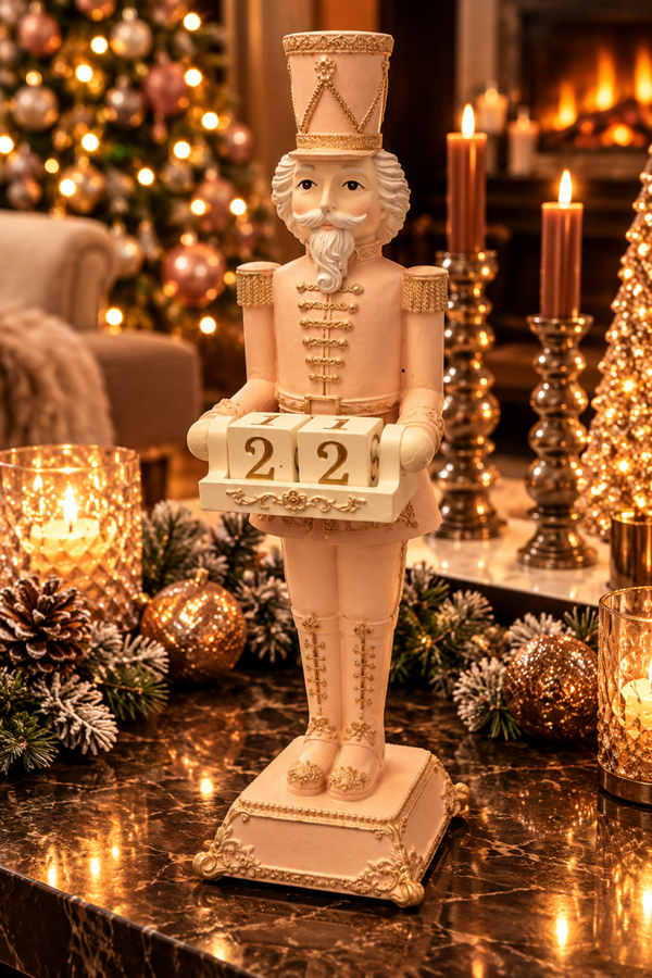 Royal Christmas Countdown – Luxe Roze Notenkraker met Kerst Aftelkalender | Goud