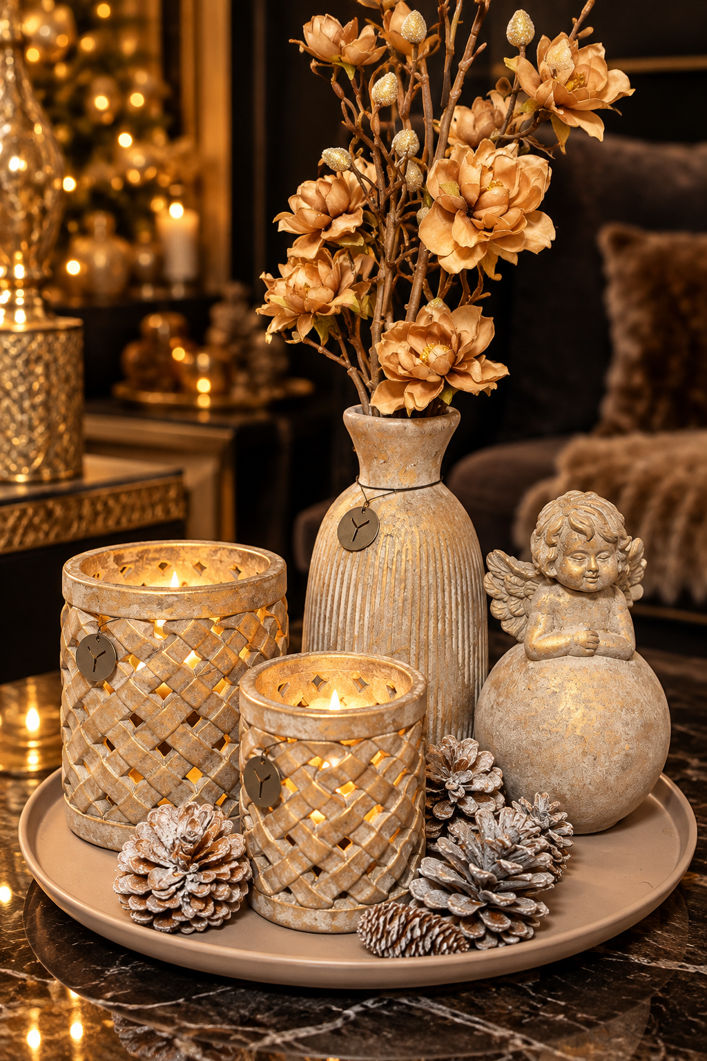 Golden Magnolia – Luxe Decoratieset