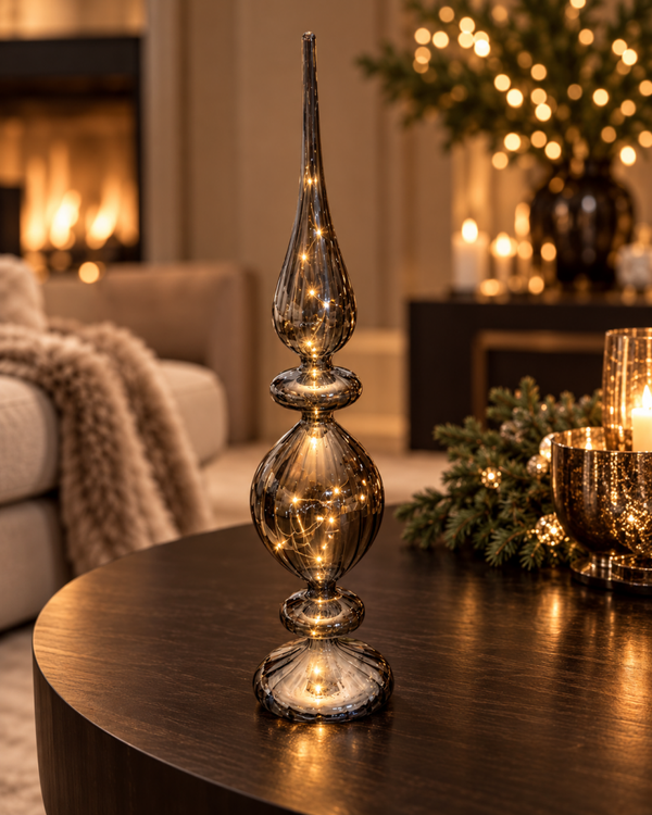 Golden Glow – Luxe Glazen LED Ornament 48 cm