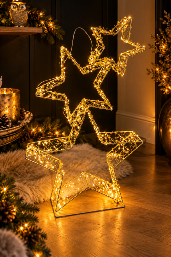Twinkelende Sterrenlamp LED – Goud