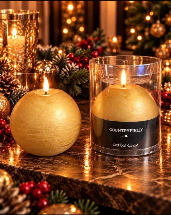 Golden Sphere – Luxe Gouden LED Bolkaars | Countryfield – 12 x 12,5 cm