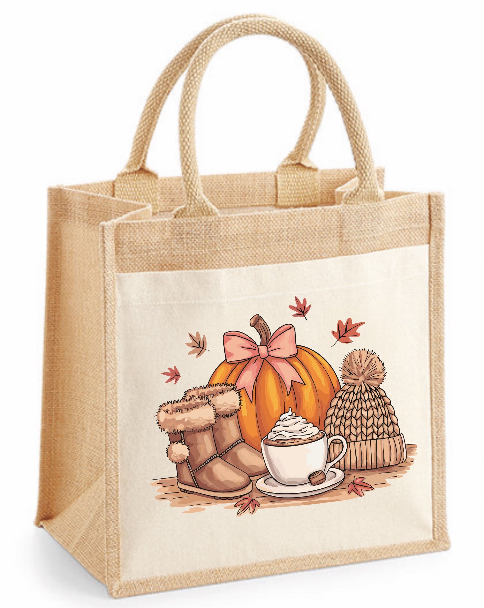 Jutetasche ( 14L) mit Aufdrucken