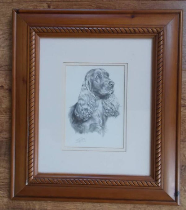 40568 Rustieke reproductie van een Spaniel.