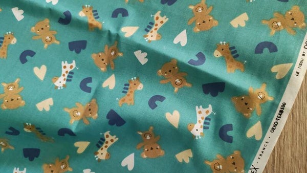 Tissu coton imprimé Girafe vendu par 50cm