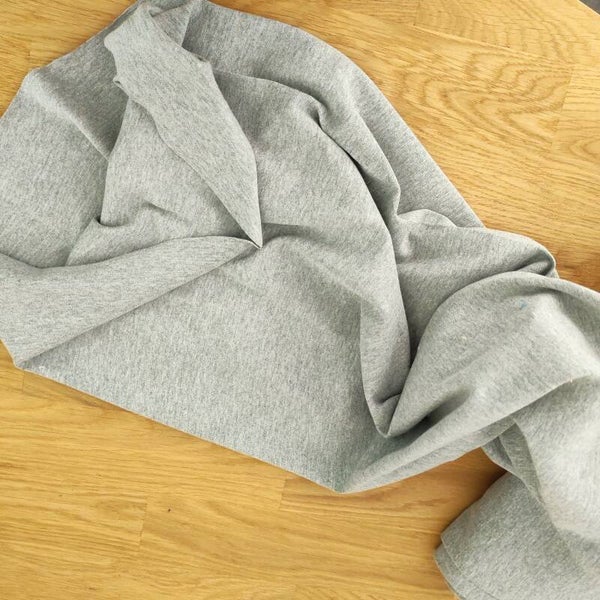 Tissu bord côte gris chiné vendu par 50cm