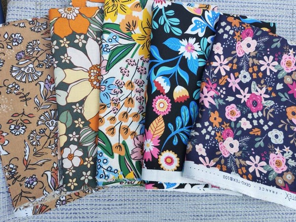 Tissu coton imprimé fleurs
