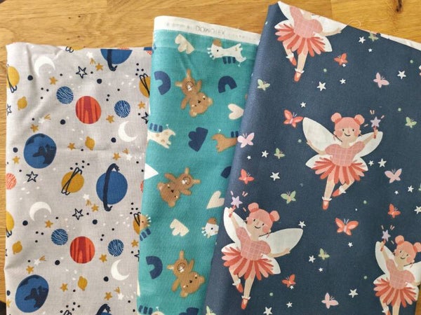 Tissu coton imprimé, motifs enfant promo